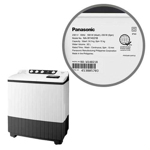 Panasonic Twin Tub Washer | NA-W14021B 3 Panasonic Twin Tub Washer | NA-W14021B - Image 3
