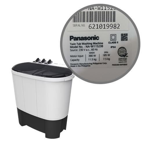 Panasonic Twin Tub Washer | NA-W11523B 3 Panasonic Twin Tub Washer | NA-W11523B - Image 3