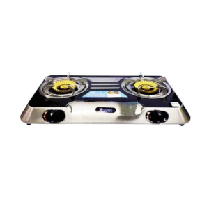 Astron GS-8080 Heavy Duty Cast Iron Double Burner Gas Stove Stainless Steel Body